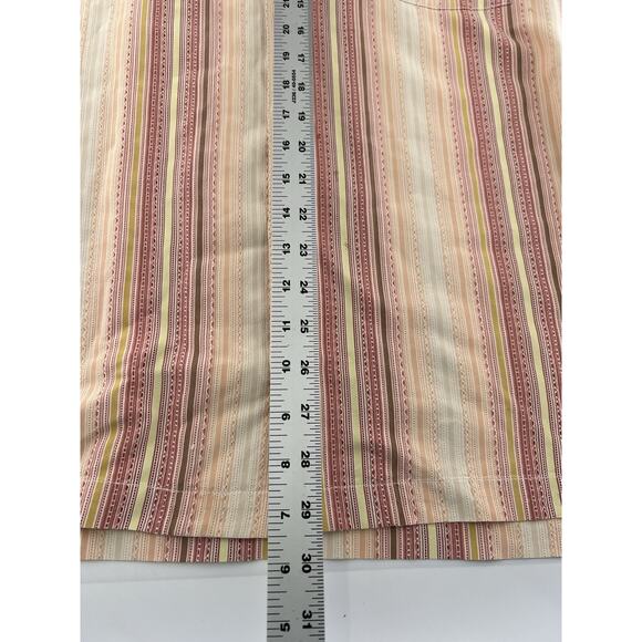 Tommy Bahama 100% Silk Shirt Mens Large Red Orange Striped Aloha Cruise Hawaiian - Picture 6 of 10